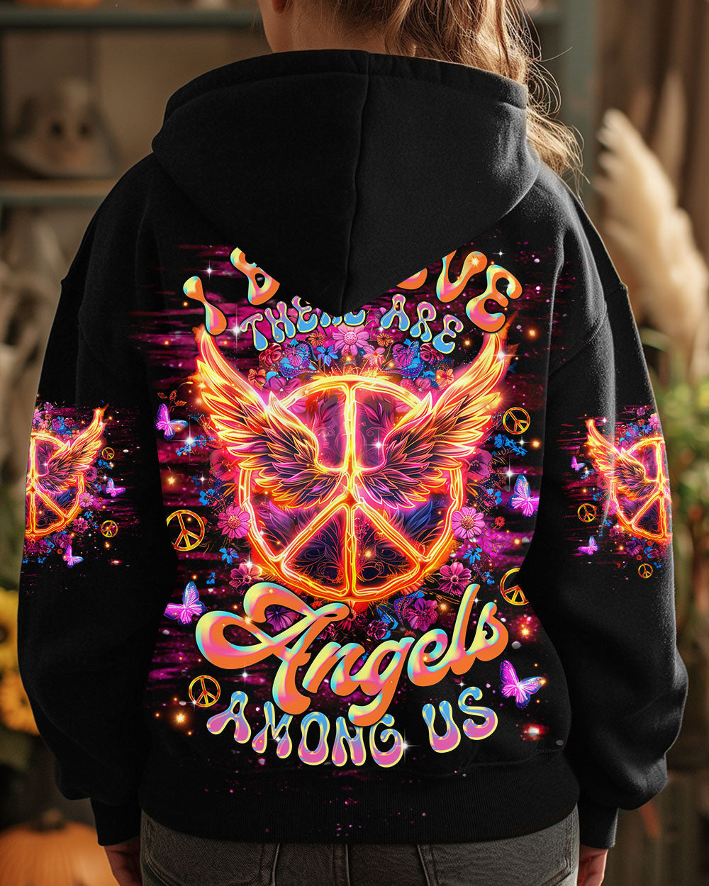 I Believe There Are Angels Among Us Fire Peace Symbol Angel AOP Shirts _8_ a3PV7
