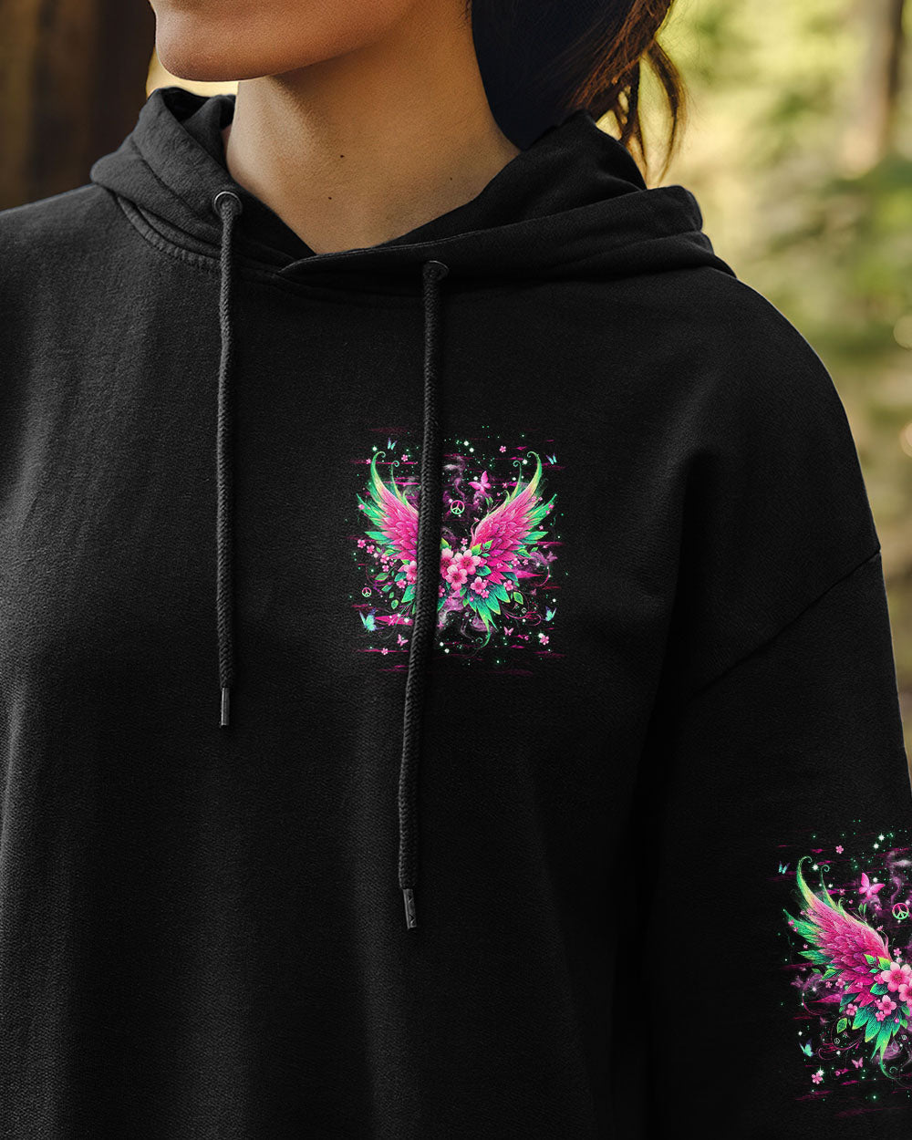 I Believe There Are Angels Among Us Floral Wings Butterfly Graphic Tee for Women AOP Shirts _4_ j8Mup