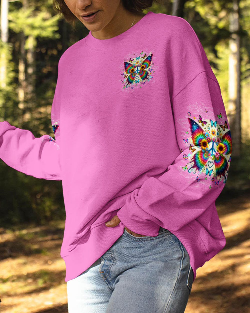 I Believe There Are Angels Among Us Hippie Butterfly and Peace Sign AOP Shirts _2_ W1yDa