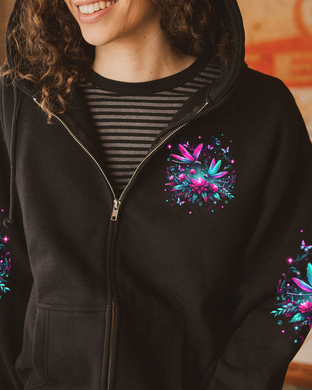 I Believe There Are Angels Among Us Neon Dragonfly and Lotus Peaceful Nature AOP Shirts _6_ gBLMl