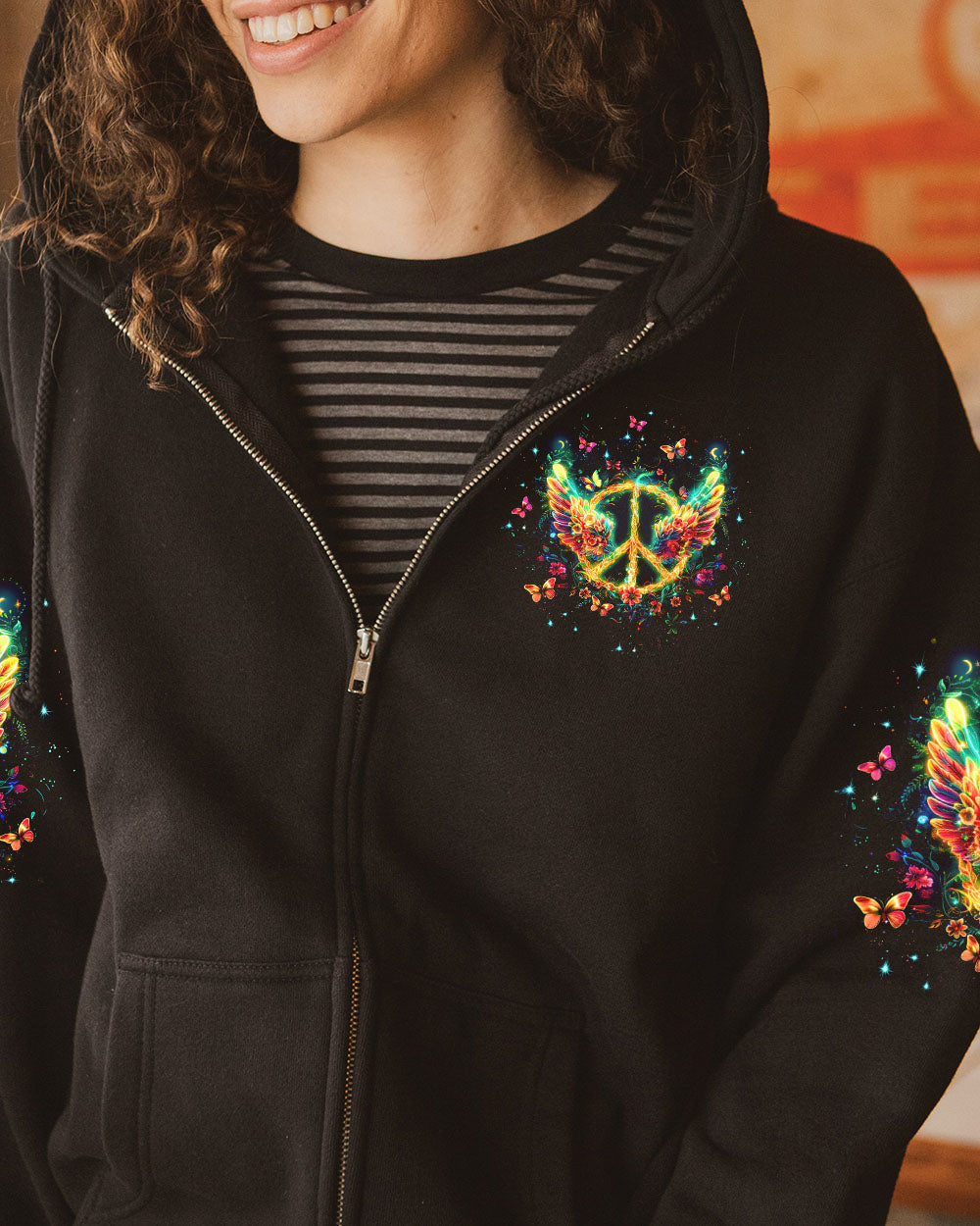 I Believe There Are Angels Among Us Peace Sign Wings Graphic AOP Shirts _4_ MnHk8