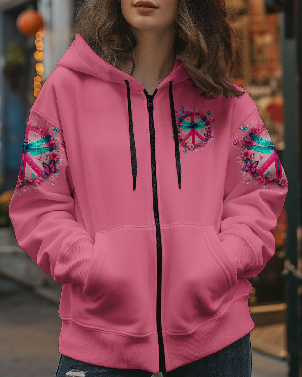 I Believe There Are Angels Among Us Peace Sign and Dragonfly Graphic Tee for Women AOP Shirts _10_ jI31I