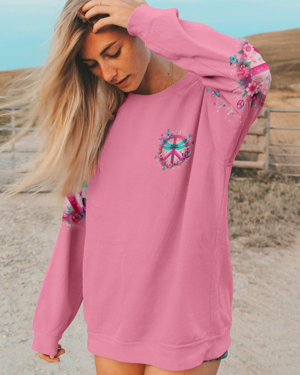 I Believe There Are Angels Among Us Peace Sign and Dragonfly Graphic Tee for Women AOP Shirts _8_ 1lhGZ