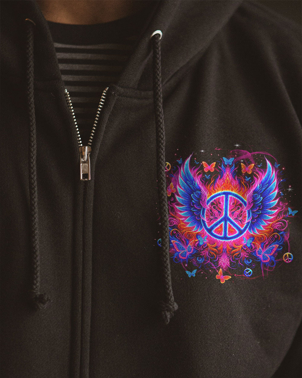 I Believe There Are Angels Among Us Peace Symbol and Wings Design for Women AOP Shirts _10_ wscIV