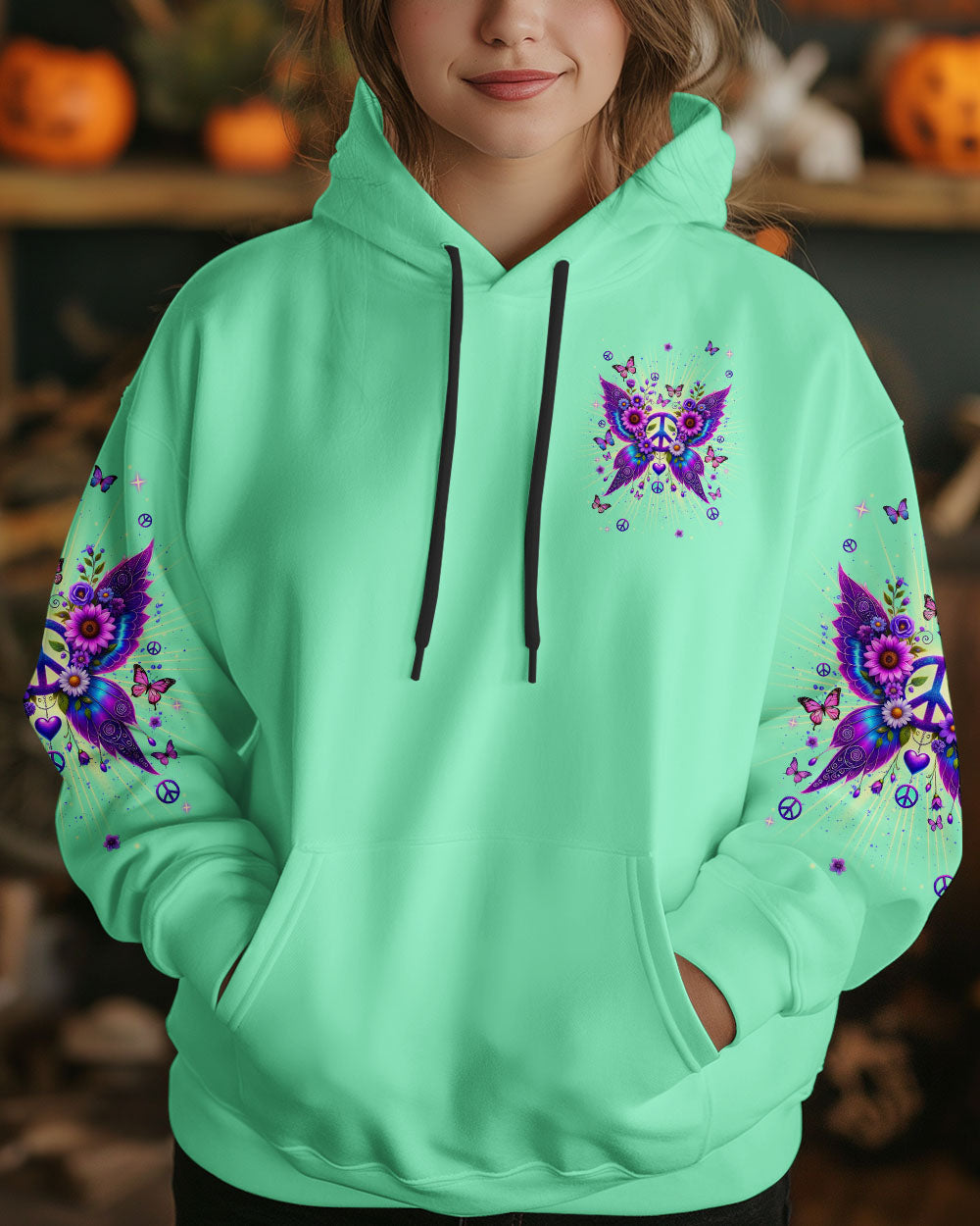 I Believe There Are Angels Among Us Peace and Butterfly Wings AOP Shirts _7_ CloWt