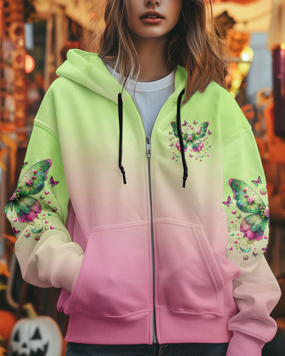 I Believe There Are Angels Among Us Pink and Green Butterfly Colorful AOP Shirts _10_ fWK9S