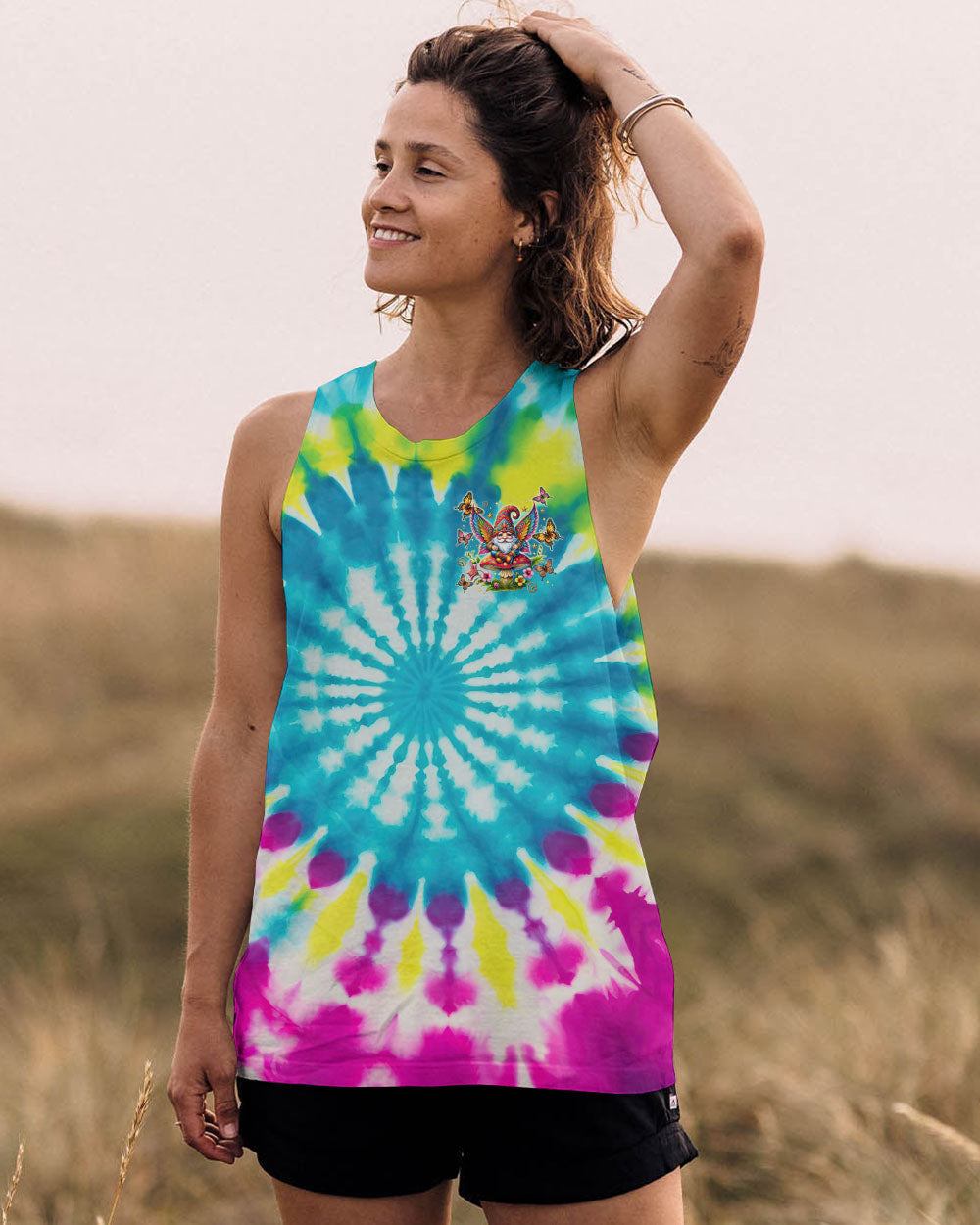 I Believe There Are Angels Among Us Tie Dye Gnome Peace Sign AOP Shirts _10_ jm5cB