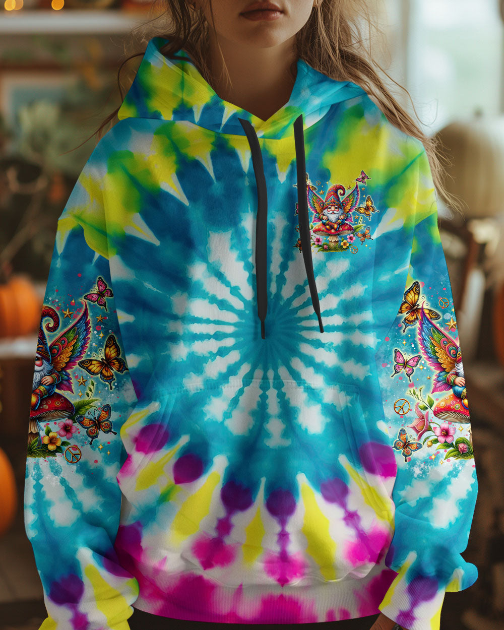 I Believe There Are Angels Among Us Tie Dye Gnome Peace Sign AOP Shirts _4_ AX8tN