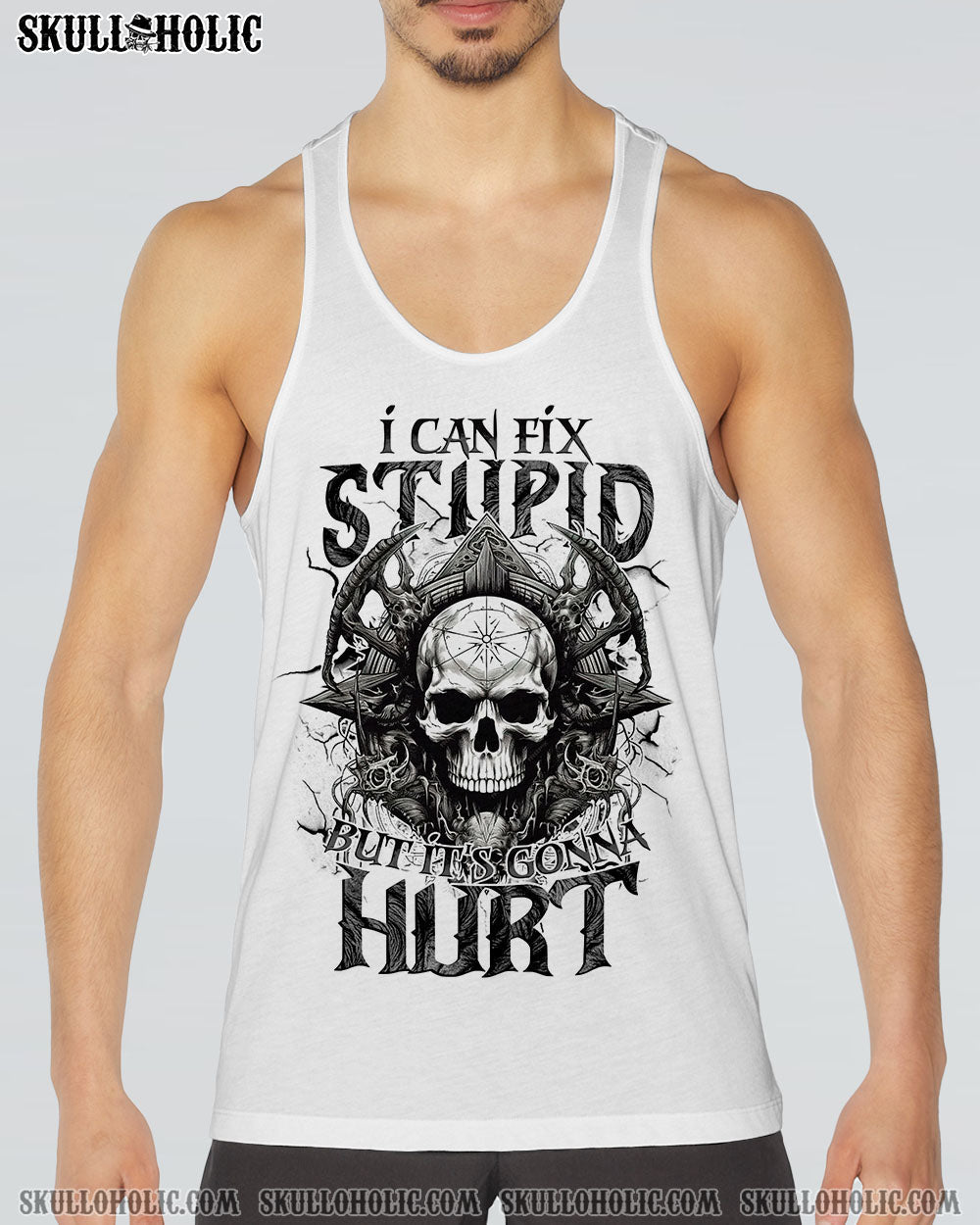 I Can Fix Stupid But It_E2_80_99s Gonna Hurt Skull Dark Gothic Ink Style AOP Shirts _12_ ifFjQ