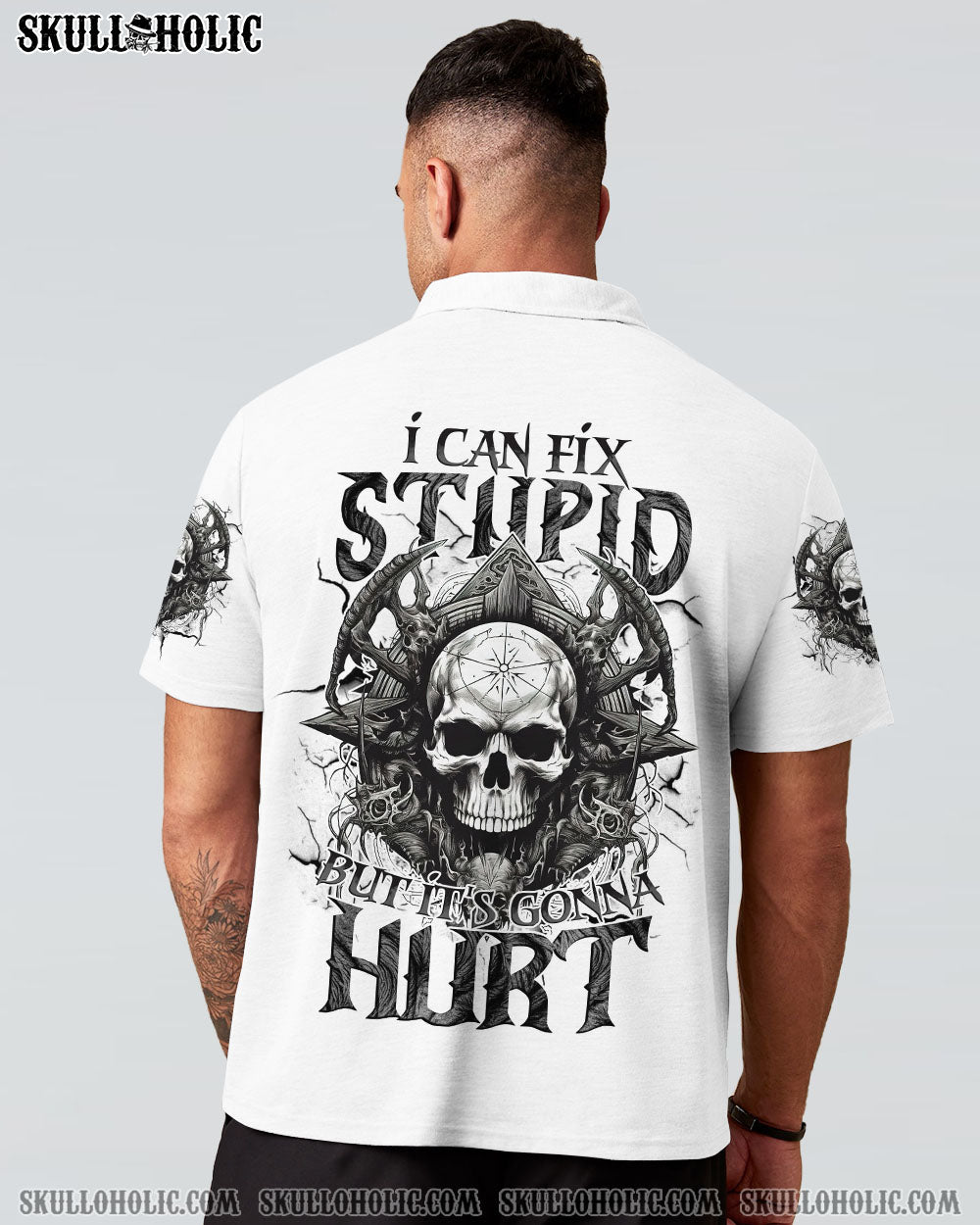I Can Fix Stupid But It_E2_80_99s Gonna Hurt Skull Dark Gothic Ink Style AOP Shirts _16_ qyw3x