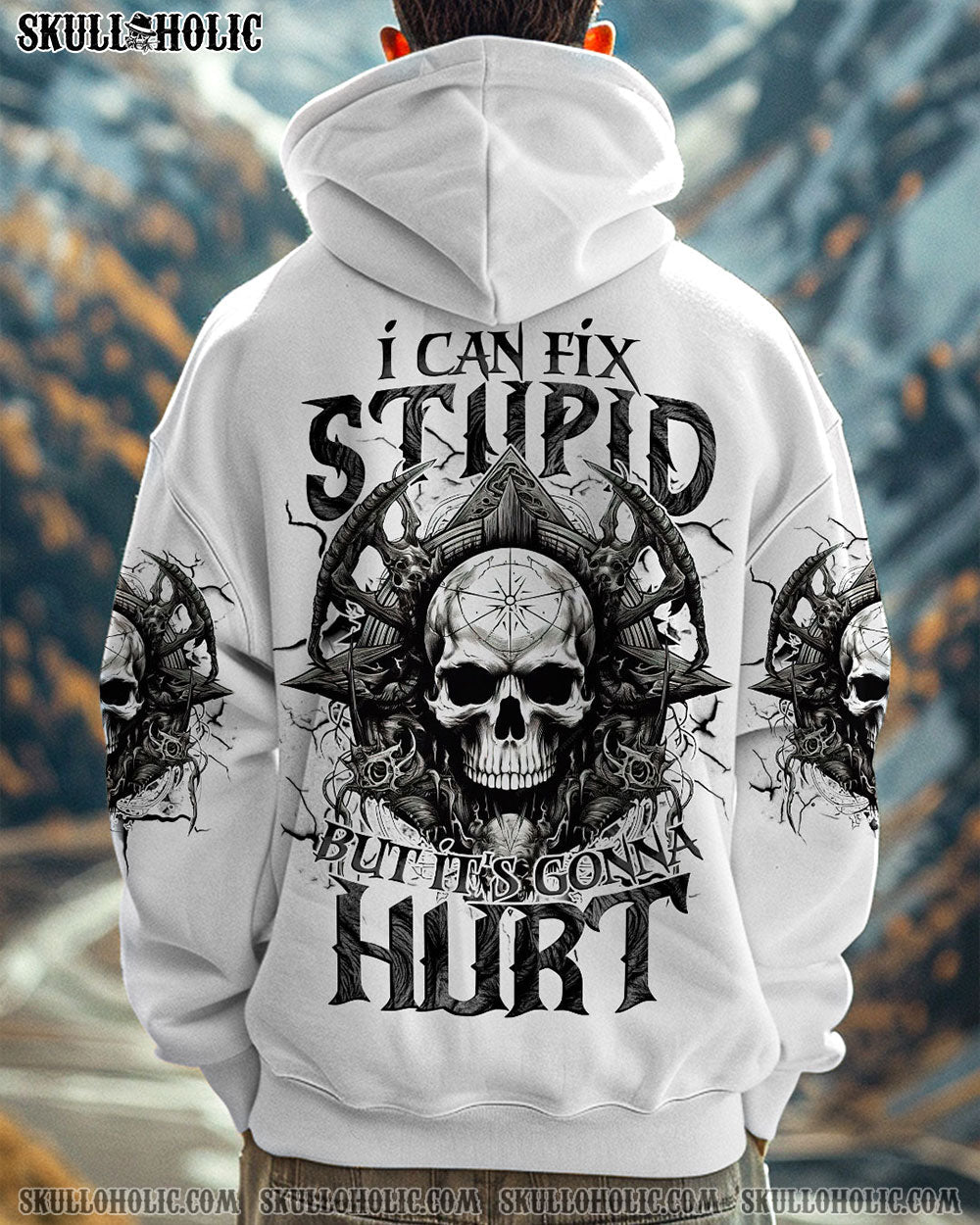 I Can Fix Stupid But It_E2_80_99s Gonna Hurt Skull Dark Gothic Ink Style AOP Shirts _5_ qgiiZ