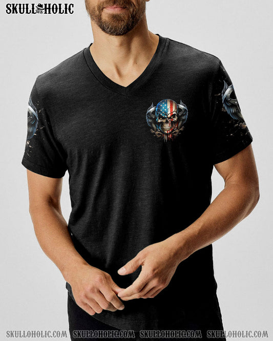 I Can Fix Stupid But Its Gonna Hurt Patriotic Skull USA Flag Funny Mechanic AOP Shirts _10_ SU6cb