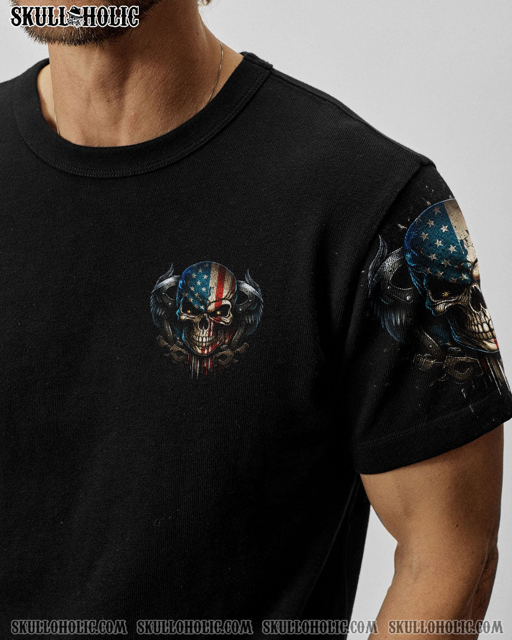 I Can Fix Stupid But Its Gonna Hurt Patriotic Skull USA Flag Funny Mechanic AOP Shirts _8_ YCrCE