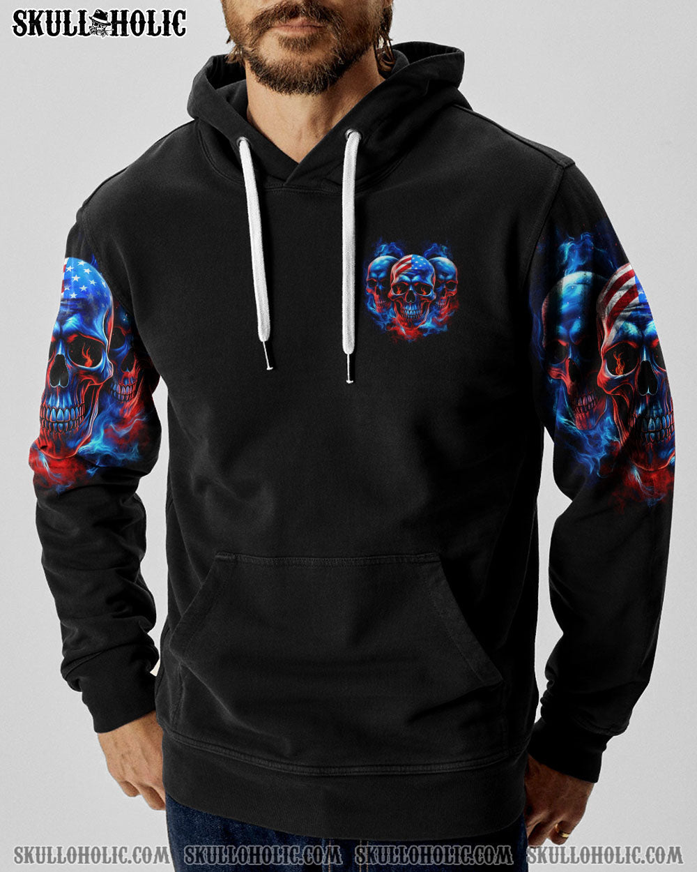 I Have 3 Sides Patriotic American Flag Skull Funny Crazy Graphic AOP Shirts _12_ vJI5b