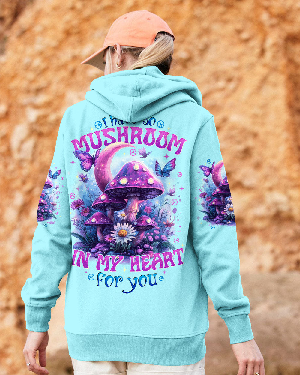 I Have So Mushroom in My Heart for You Cute Psychedelic Moon and Butterflies AOP Shirts _11_ QweYq