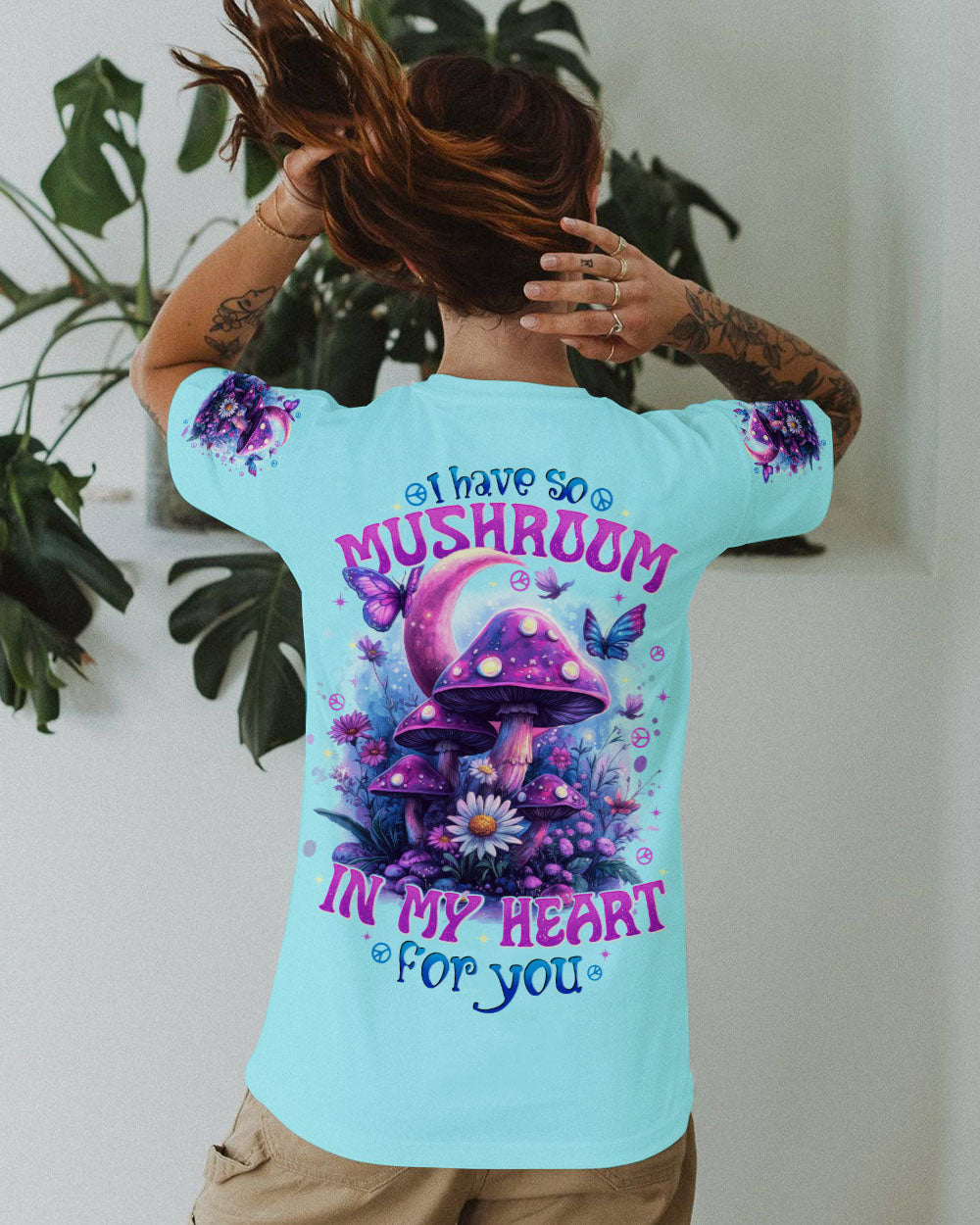 I Have So Mushroom in My Heart for You Cute Psychedelic Moon and Butterflies AOP Shirts _13_ 4sPYV