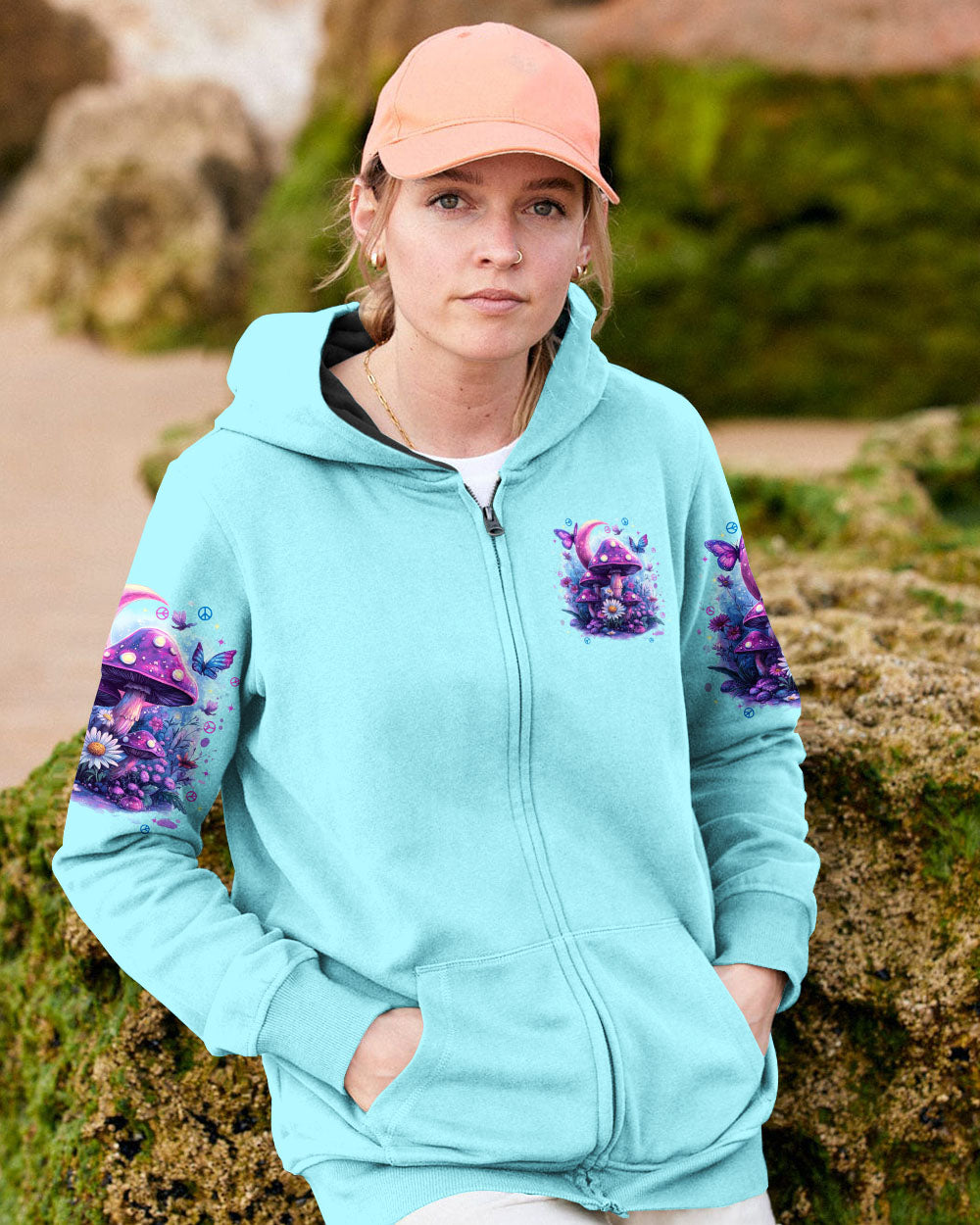 I Have So Mushroom in My Heart for You Cute Psychedelic Moon and Butterflies AOP Shirts _6_ 3Reif