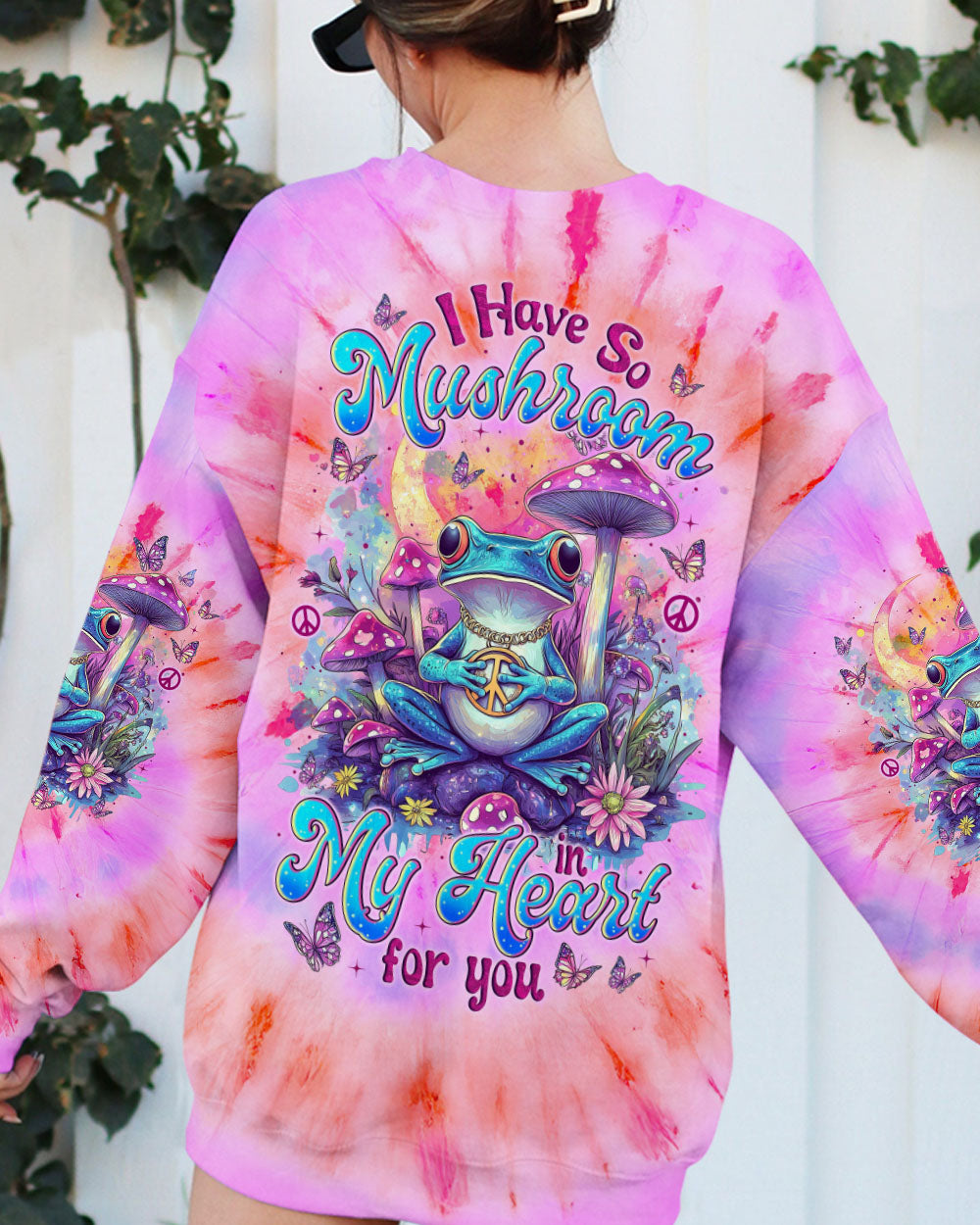 I Have So Mushroom in My Heart for You Tie Dye Cute Psychedelic Frog AOP Shirts _10_ FX9wo
