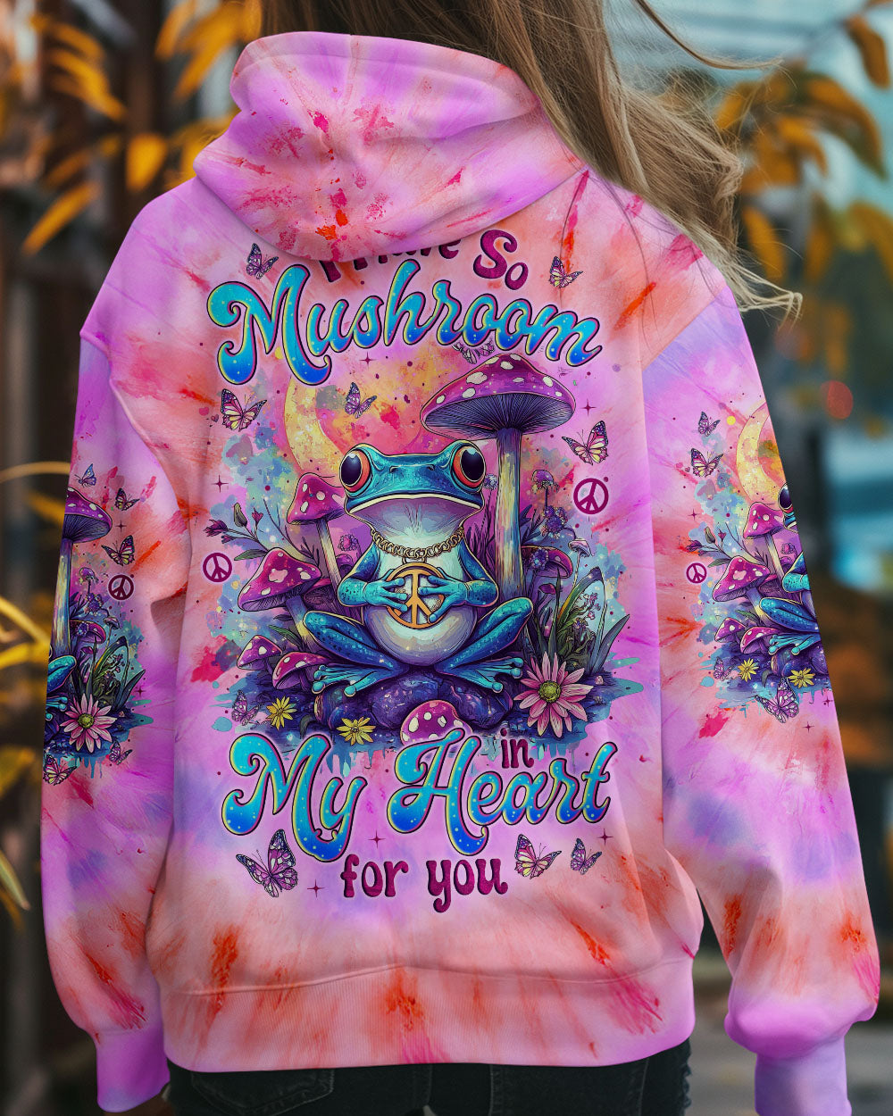 I Have So Mushroom in My Heart for You Tie Dye Cute Psychedelic Frog AOP Shirts _3_ o5HA4