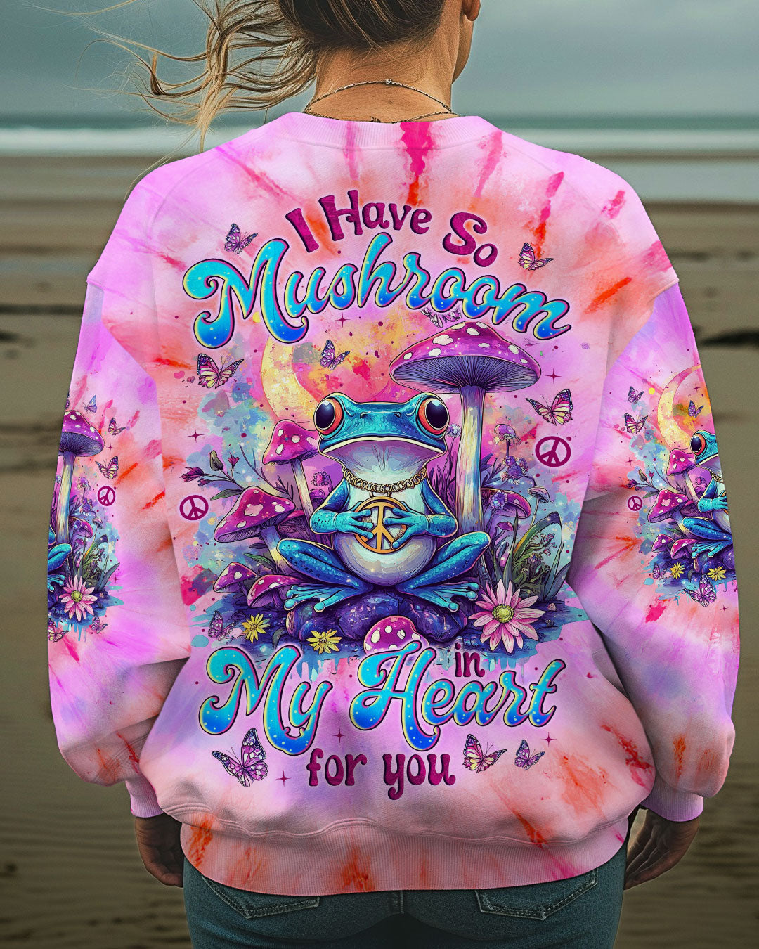 I Have So Mushroom in My Heart for You Tie Dye Cute Psychedelic Frog AOP Shirts _5_ sRPvp