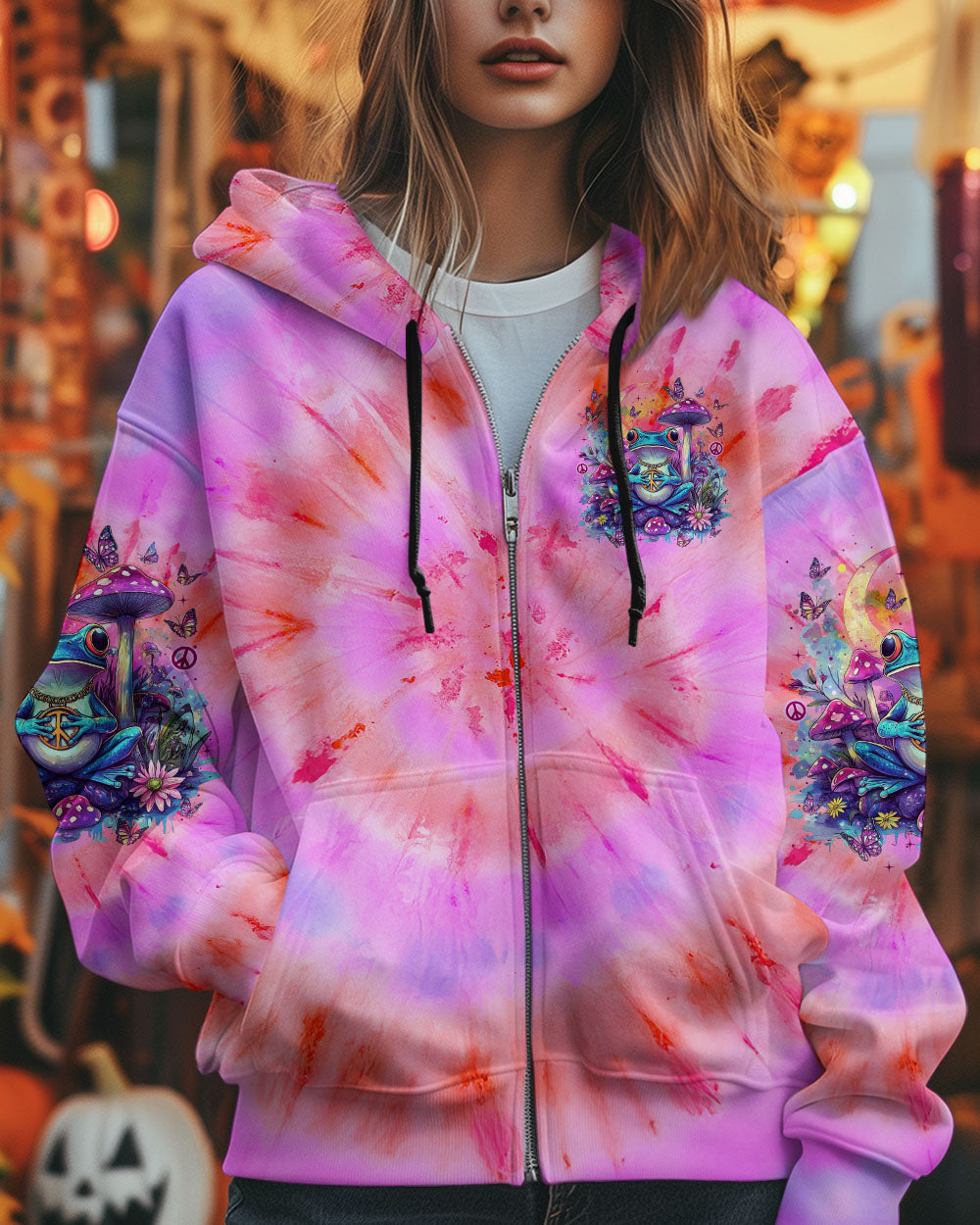 I Have So Mushroom in My Heart for You Tie Dye Cute Psychedelic Frog AOP Shirts _6_ ujr1Z