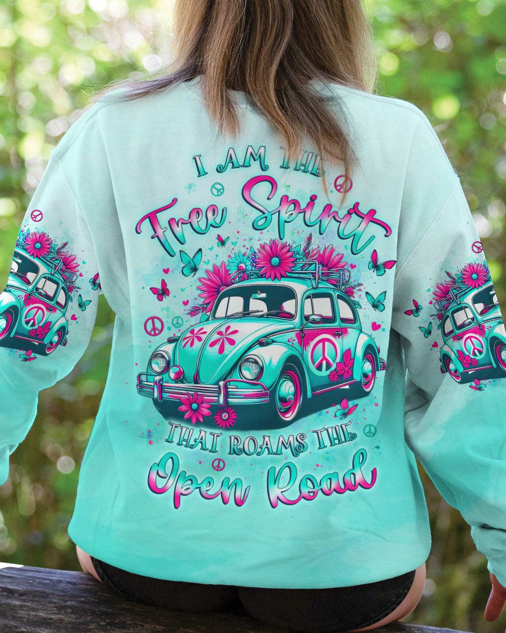 I am the Free Spirit that Roams the Open Road Hippie Car with Peace Sign AOP Shirts _3_ xAKsI