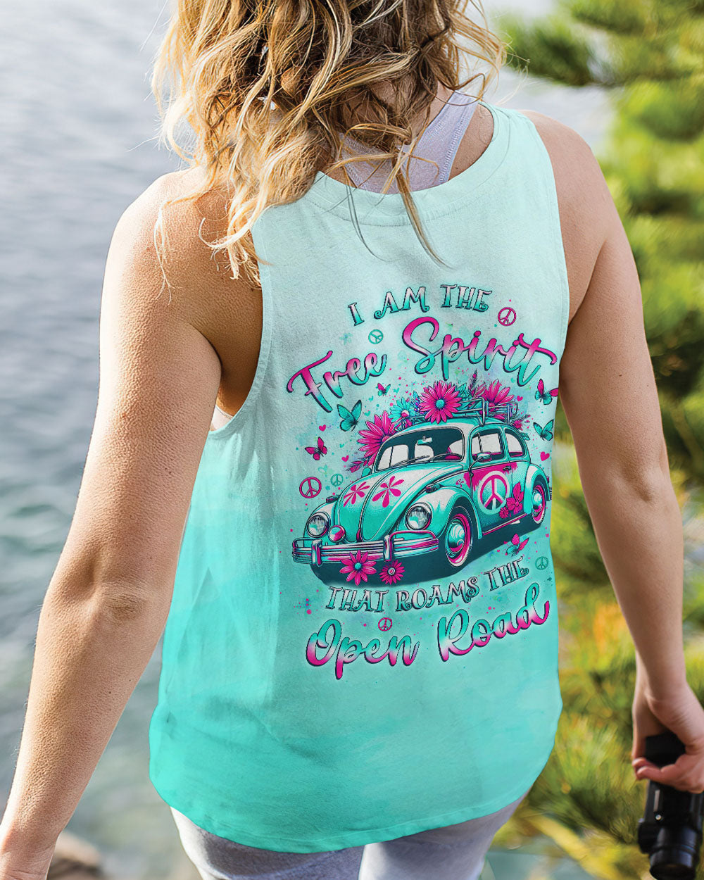 I am the Free Spirit that Roams the Open Road Hippie Car with Peace Sign AOP Shirts _7_ 4SNz5