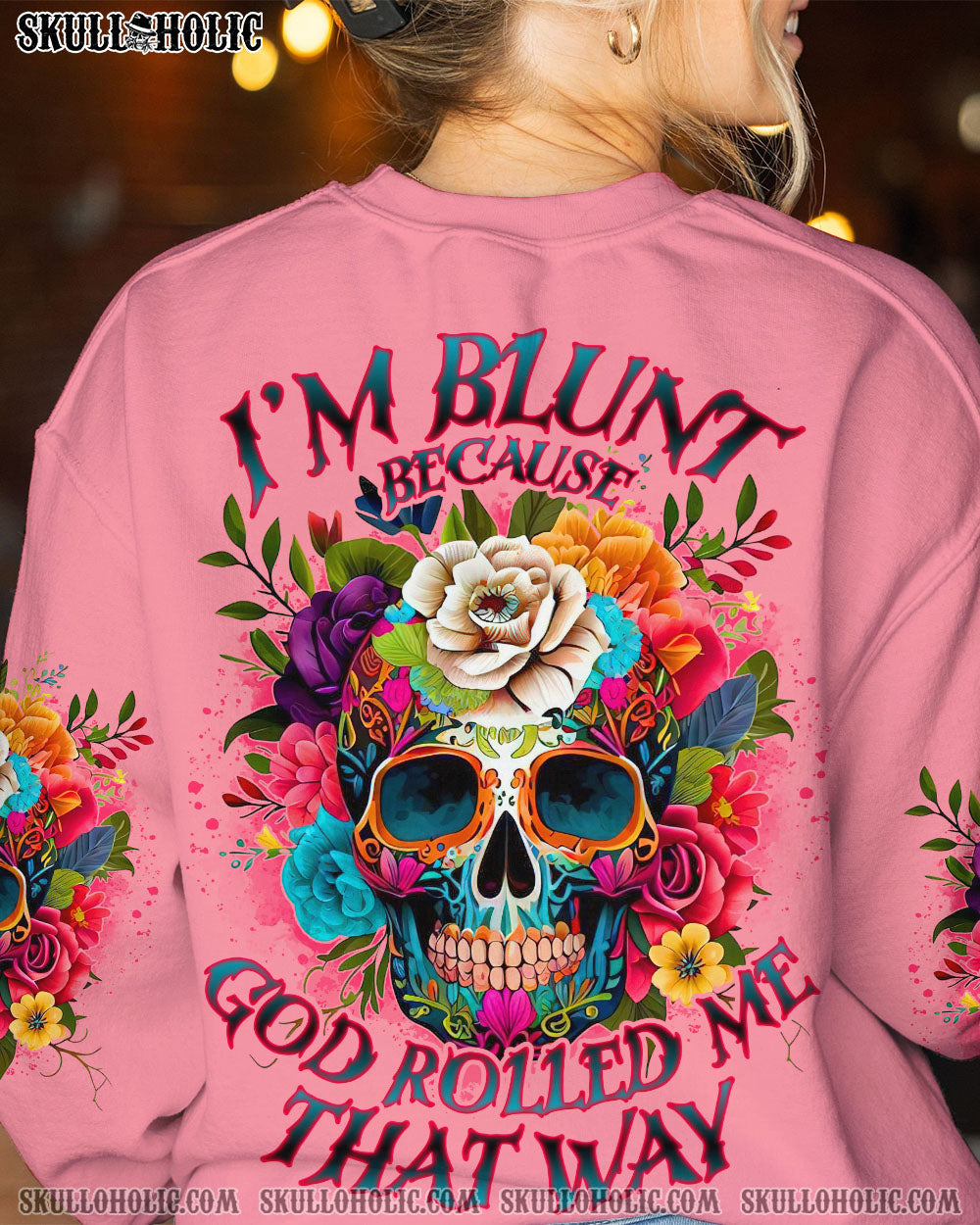I_E2_80_99m Blunt Because God Rolled Me That Way Colorful Skull and Flower AOP Shirts _11_ ZBqpV