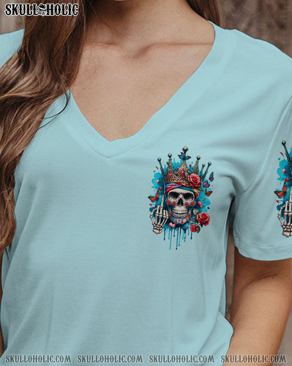 I_E2_80_99m Not a Princess I_E2_80_99m the F Queen Sku Crown Roses Sassy Attitude Graphic for Women AOP Shirts _8_ 7kbwk