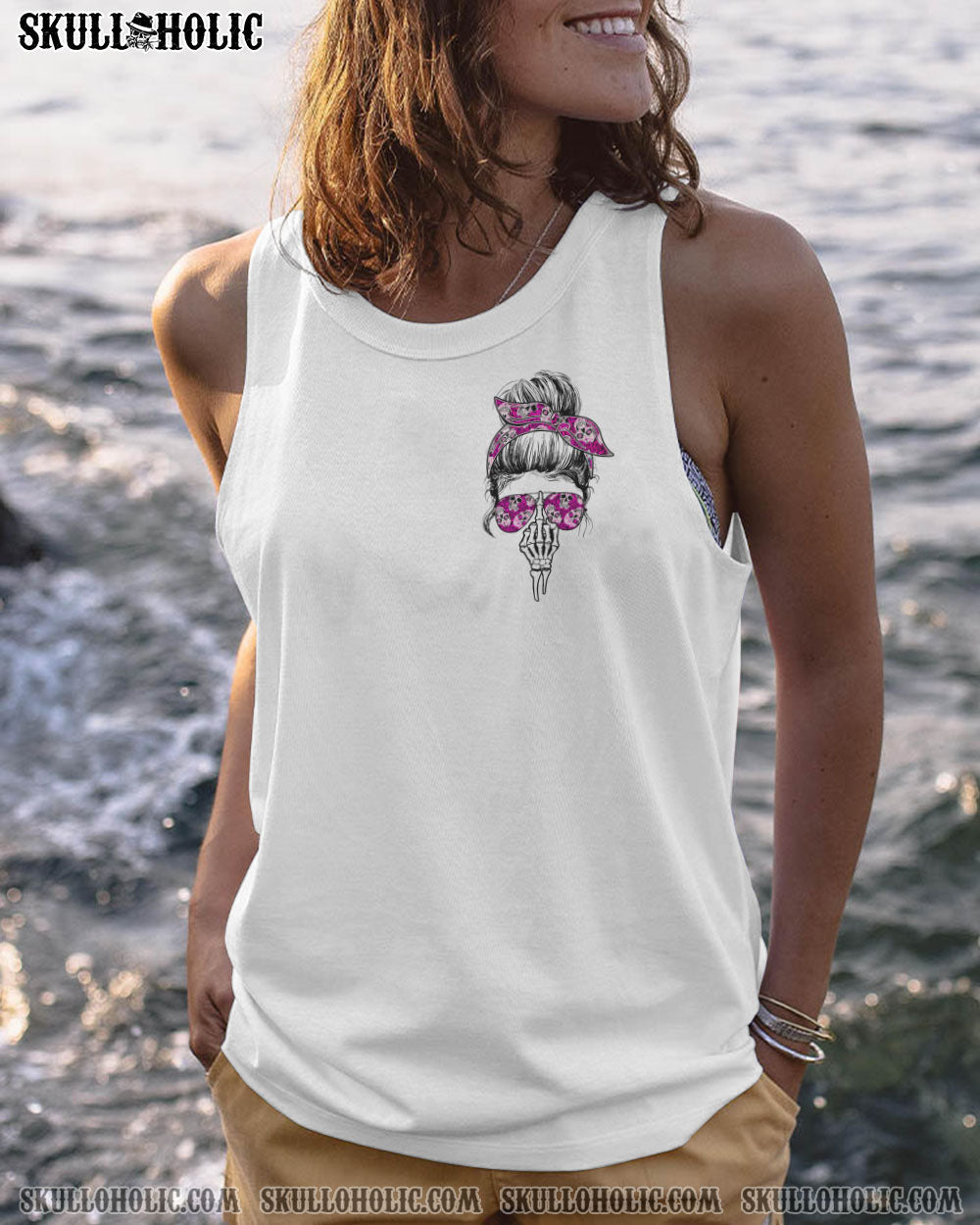 I_E2_80_99m a BITCH Don_E2_80_99t Try Me Funny Pink Skull and Rose Graphic Tee for Women AOP Shirts _14_ m800C