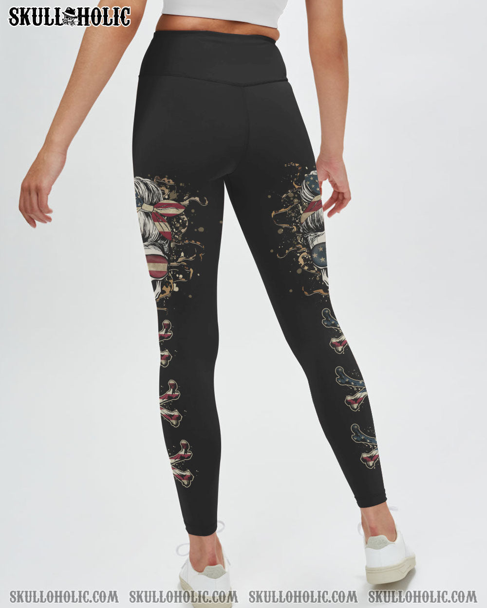 I_E2_80_99m a BITCH Don_E2_80_99t Try Me Patriotic Skull with Flag Funny Graphic Tee for Women AOP Shirts _14_ q0qTk