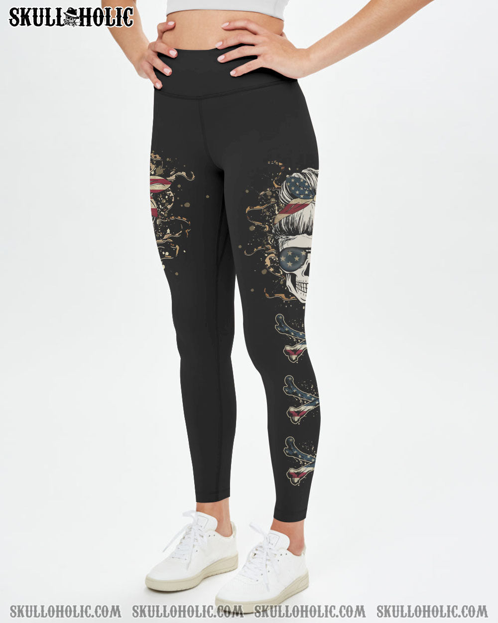 I_E2_80_99m a BITCH Don_E2_80_99t Try Me Patriotic Skull with Flag Funny Graphic Tee for Women AOP Shirts _15_ PXH54