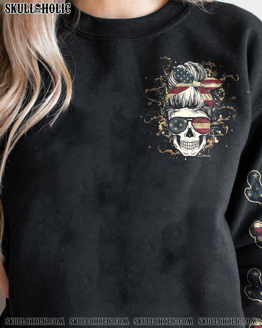 I_E2_80_99m a BITCH Don_E2_80_99t Try Me Patriotic Skull with Flag Funny Graphic Tee for Women AOP Shirts _2_ j3aLr