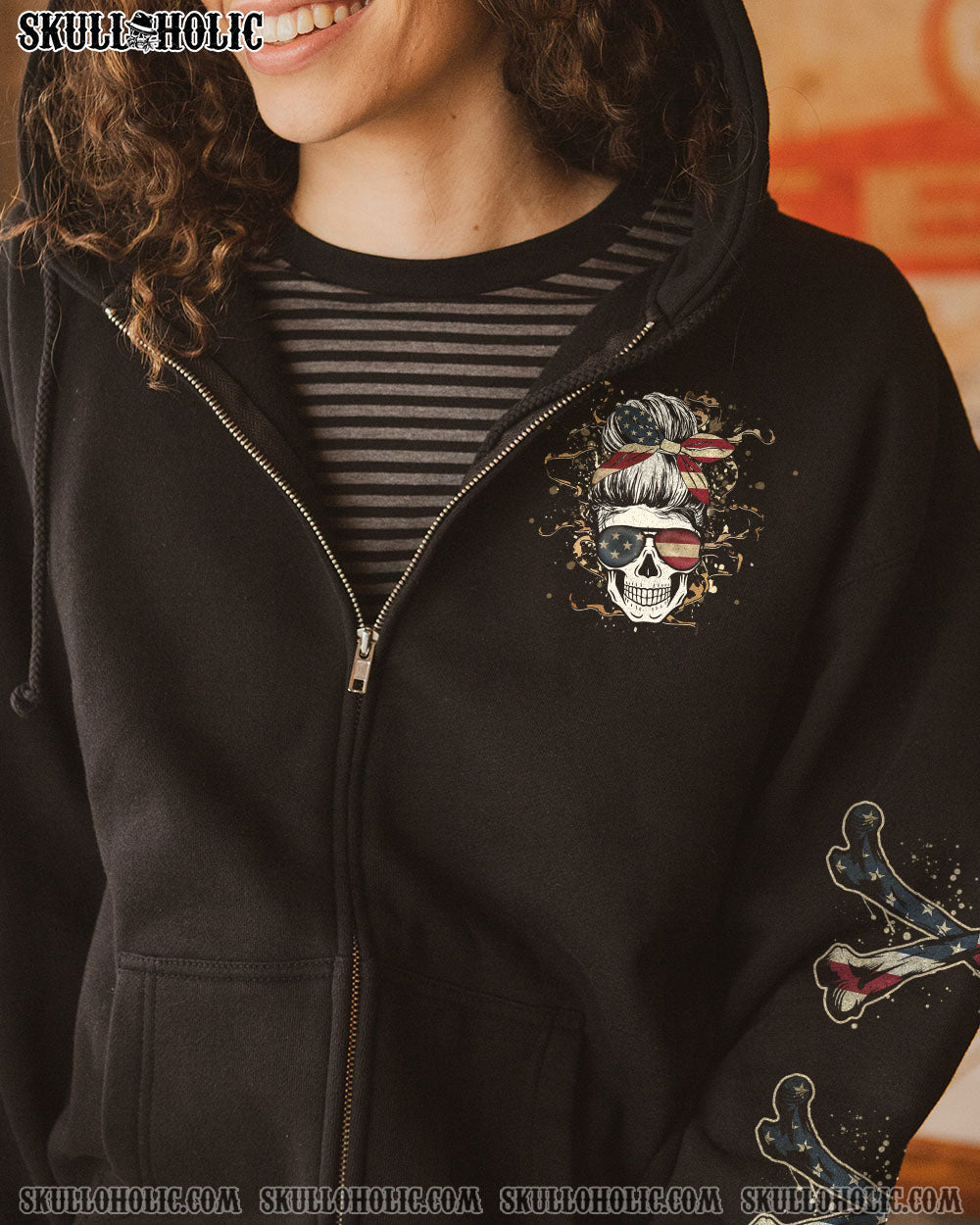 I_E2_80_99m a BITCH Don_E2_80_99t Try Me Patriotic Skull with Flag Funny Graphic Tee for Women AOP Shirts _4_ JWeli