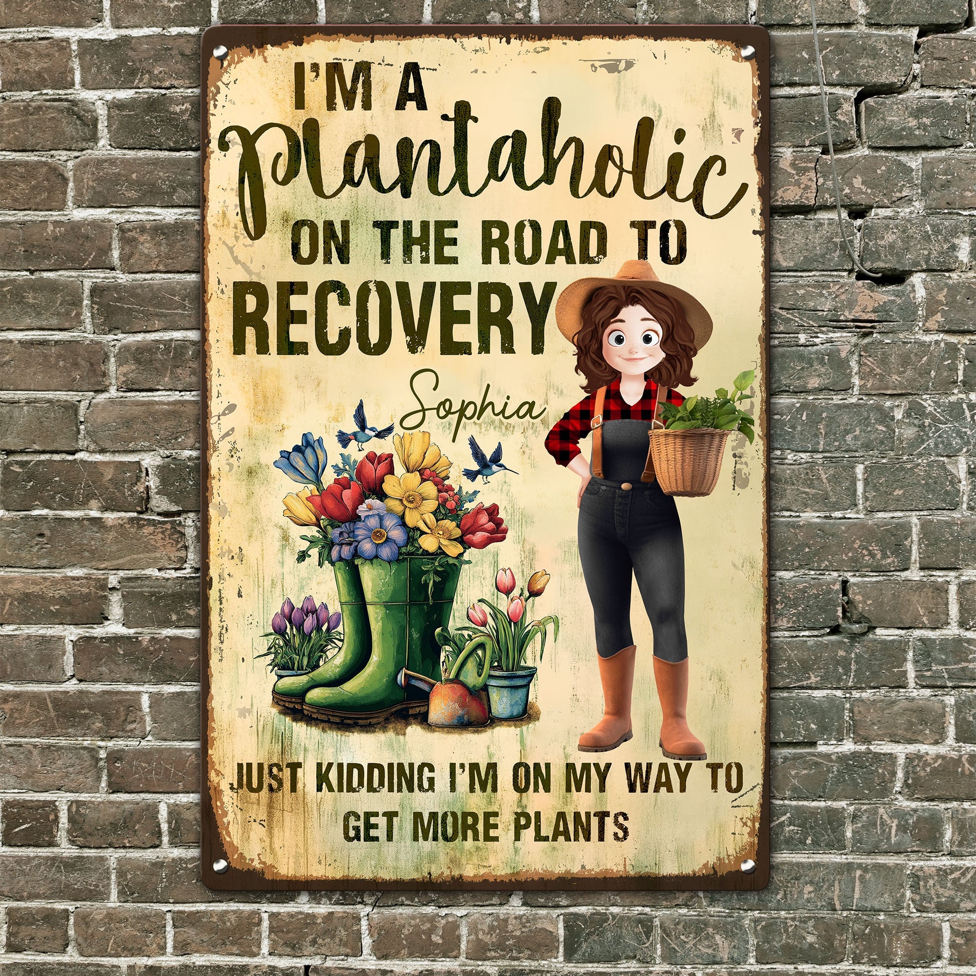 I_m A Plantaholic On The Road To Recovery Personalized Metal Sign_3_49846211 4788 406d 9371 44b326809a5a