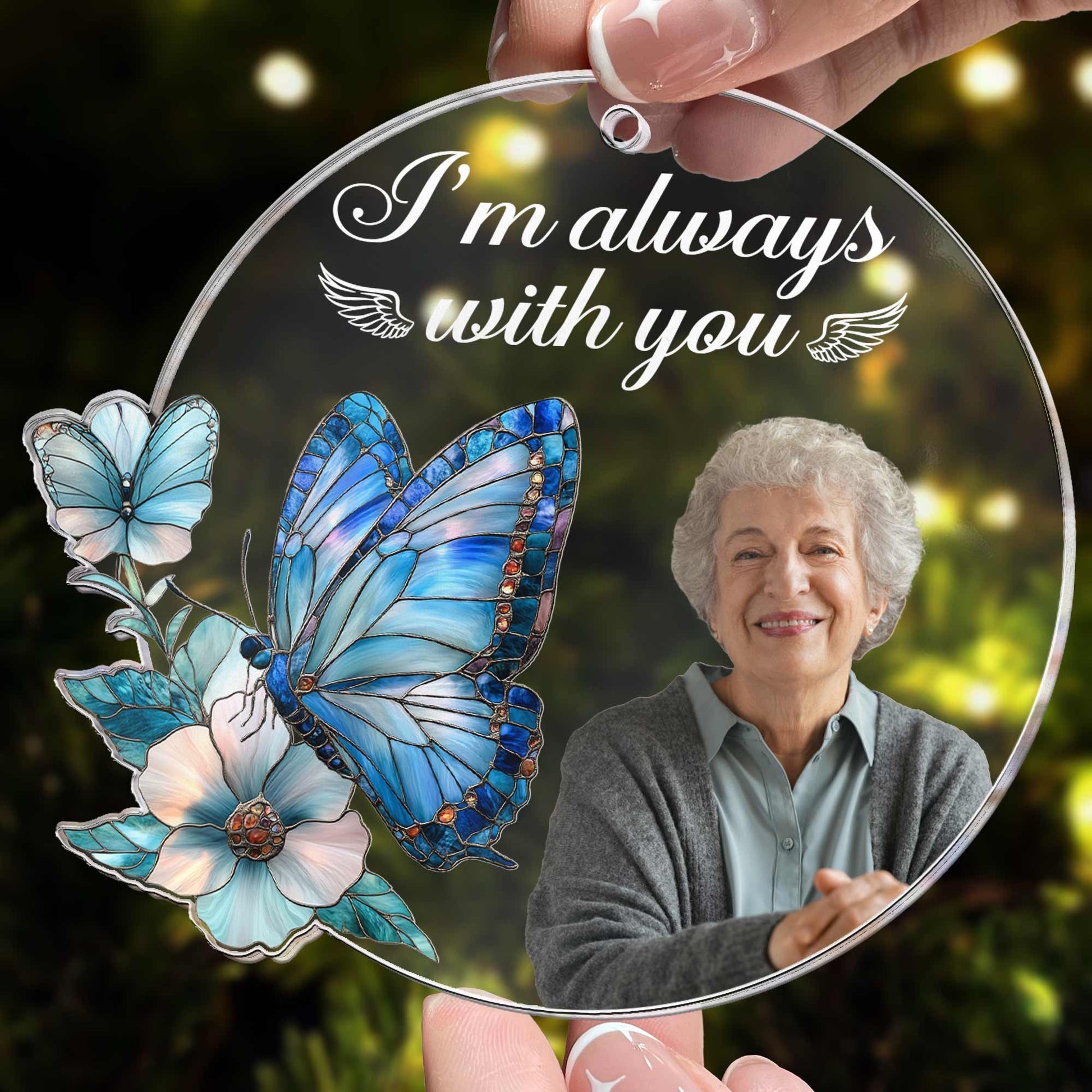 I_m Always With You Heaven Memorial Personalized Acrylic Photo Ornament_4