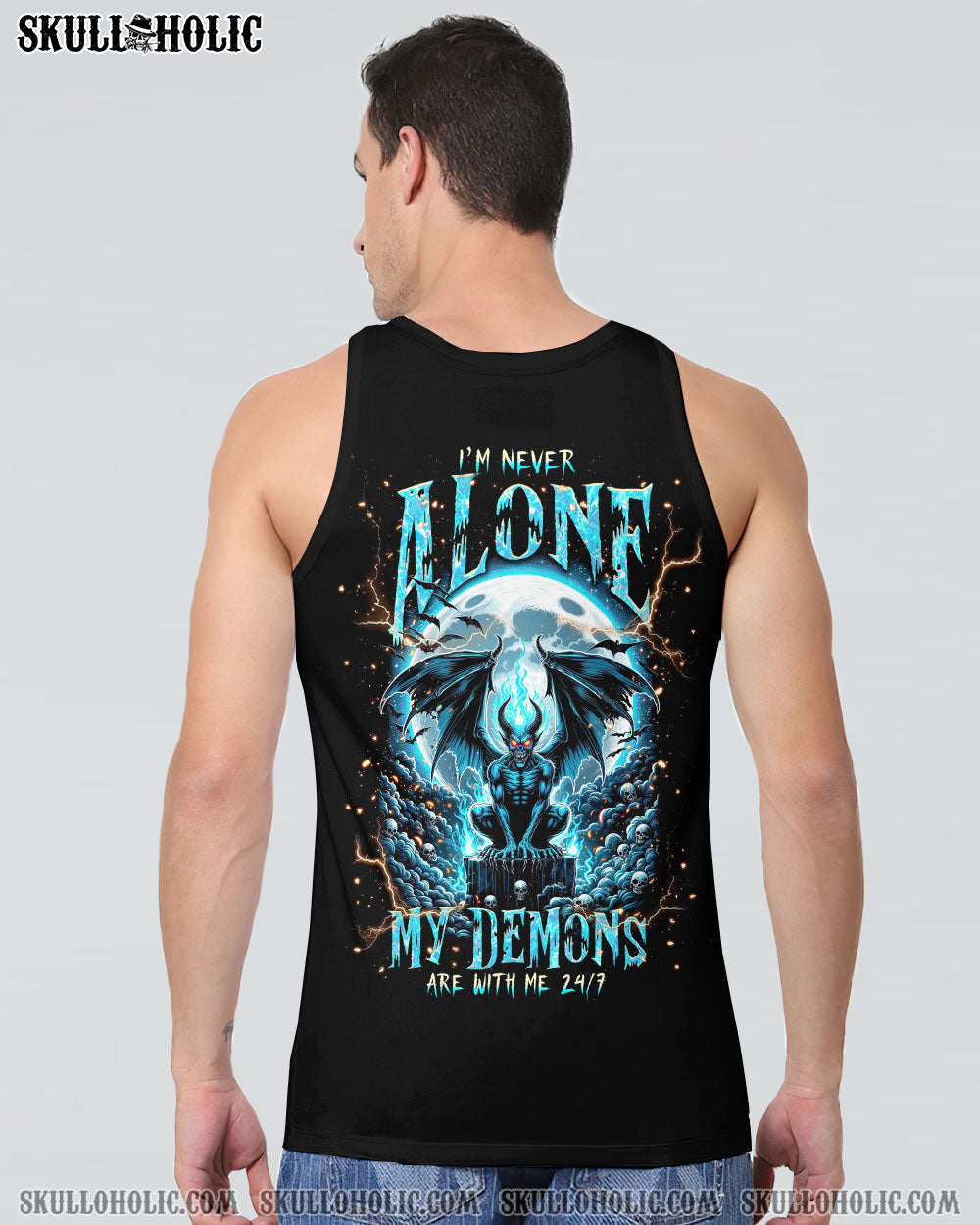 Iam Never Alone My Demons Are With Me Edgy _26 Powerful Gothic AOP Shirts _15_ hWvX5