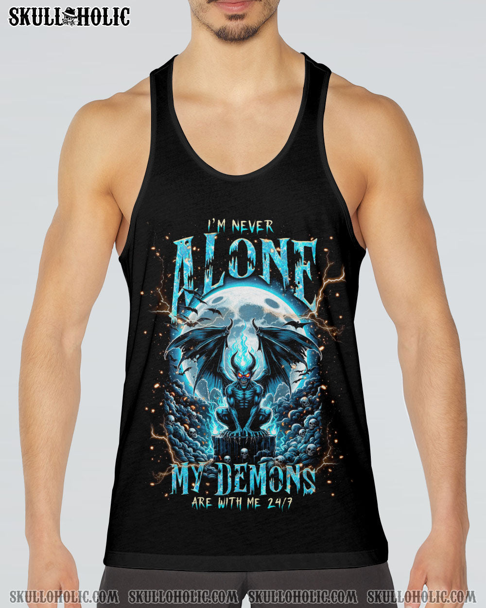 Iam Never Alone My Demons Are With Me Edgy _26 Powerful Gothic AOP Shirts _17_ u4kmT