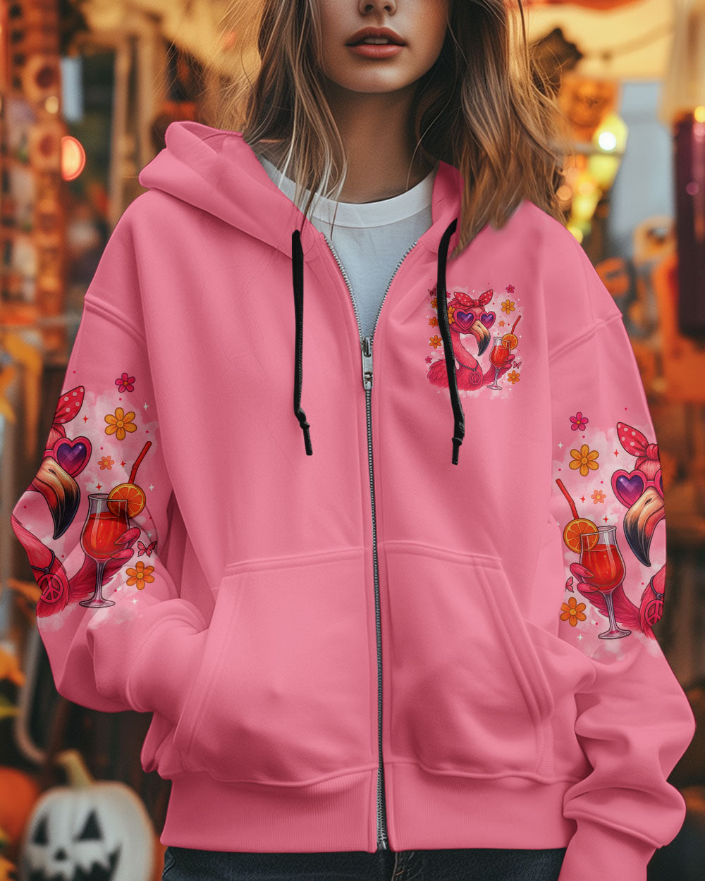 If A Glass of Wine is Good for You Imagine Flamingo Drink Cocktail Design for Women AOP Shirts _10_ gDjis