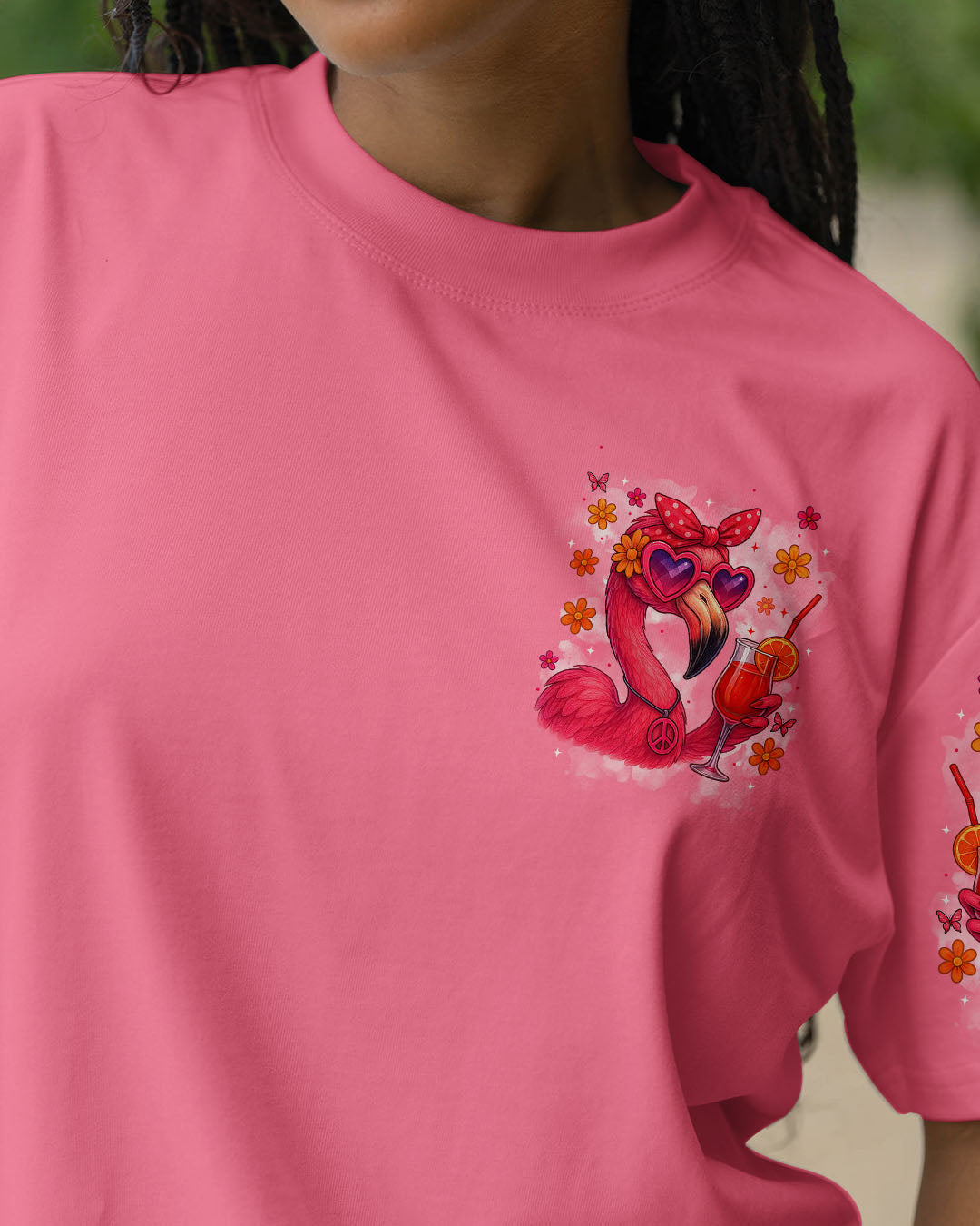 If A Glass of Wine is Good for You Imagine Flamingo Drink Cocktail Design for Women AOP Shirts _2_ CphCr