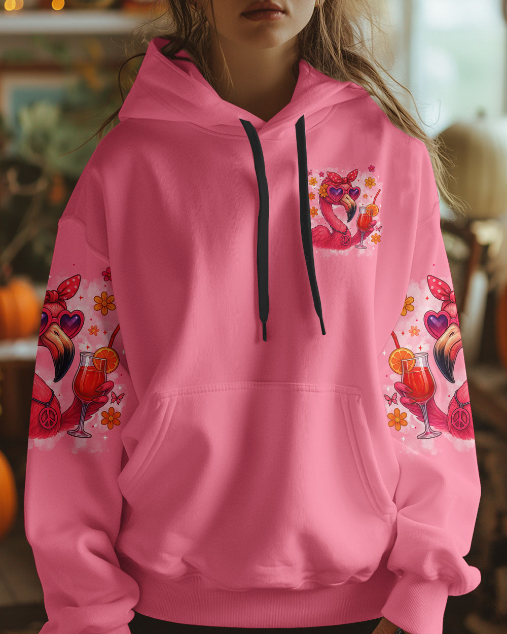 If A Glass of Wine is Good for You Imagine Flamingo Drink Cocktail Design for Women AOP Shirts _6_ NjI5B