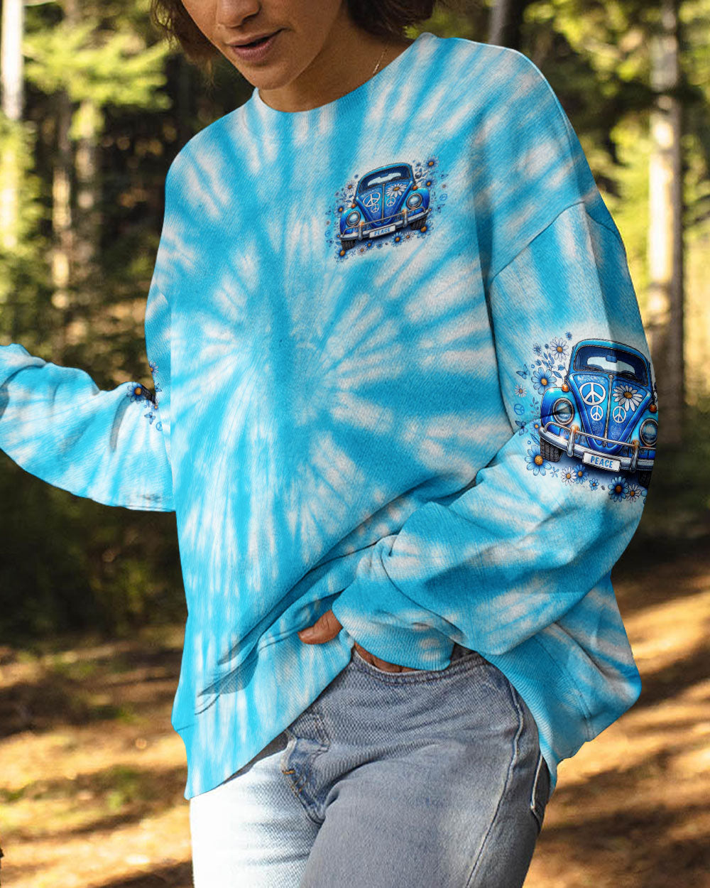 If Im Free Its Because Im Always Running Hippie VW Van Tie Dye AOP Shirts _2_ qaOcx