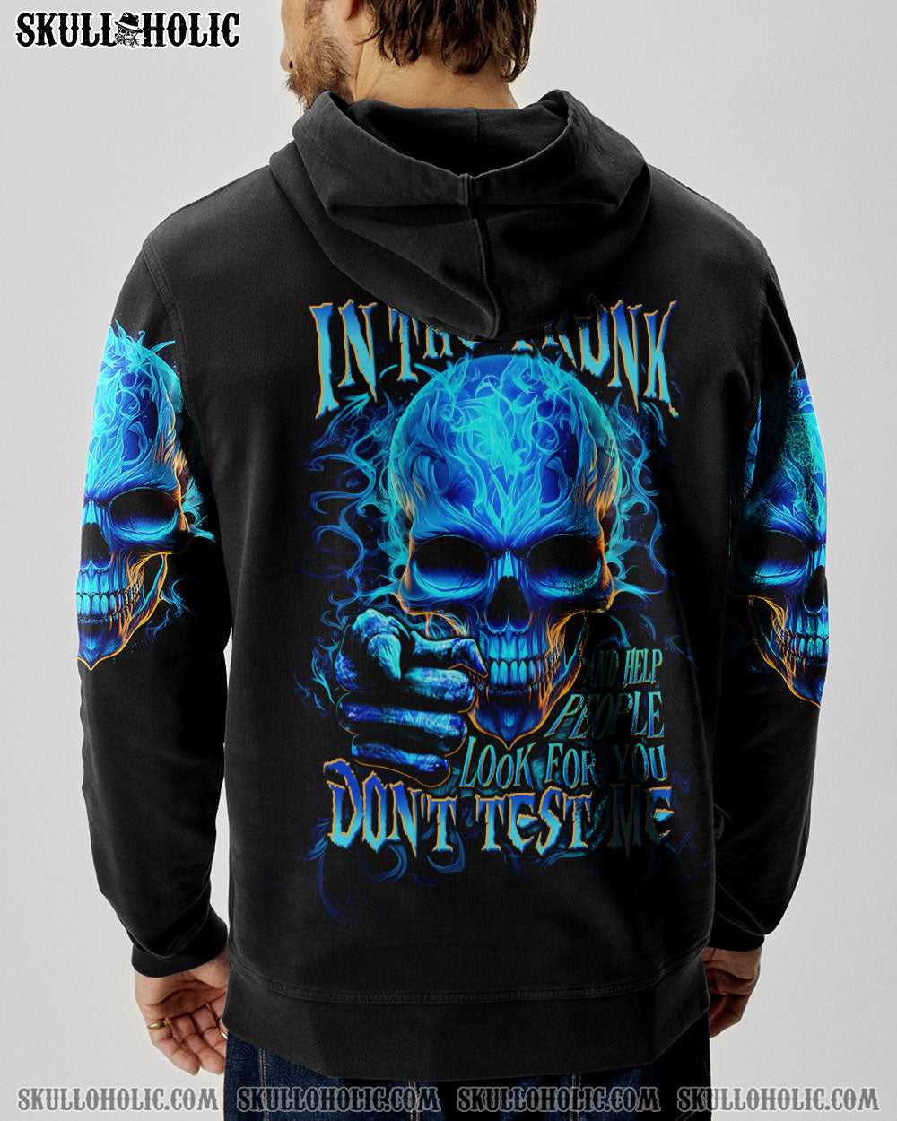 Ill Put You In The Trunk Don_E2_80_99t Test Me Blue Flame Skull Quote AOP Shirts _10_ okS4K