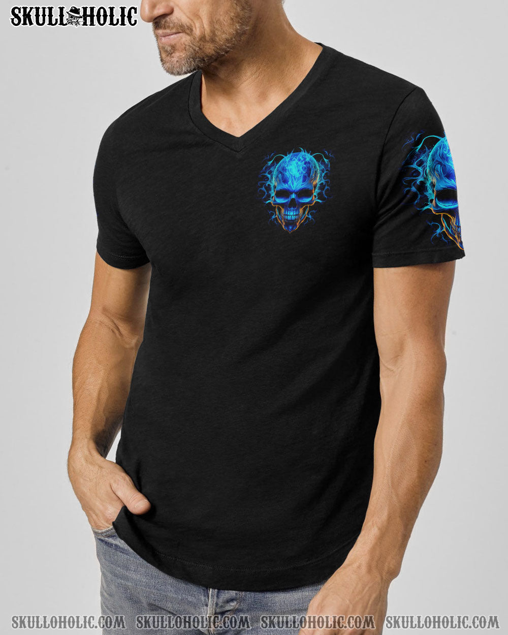 Ill Put You In The Trunk Don_E2_80_99t Test Me Blue Flame Skull Quote AOP Shirts _7_ fqyuK