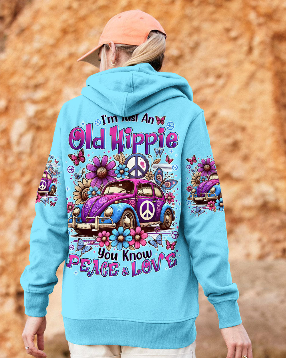 Im Just an Old Hippie You Know Peace _26 Love Retro Hippie Car Flower AOP Shirts _11_ QXQhe