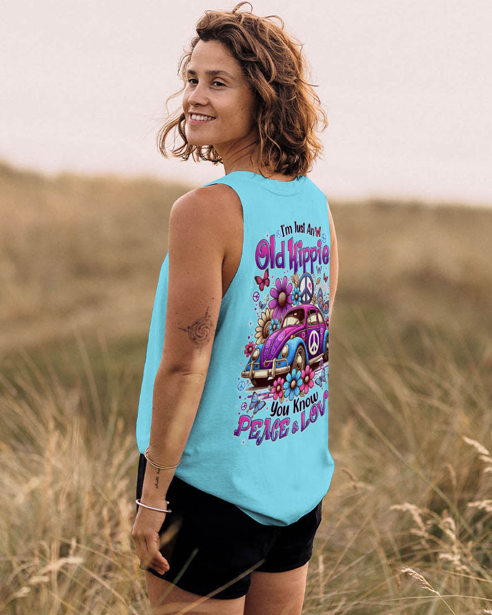 Im Just an Old Hippie You Know Peace _26 Love Retro Hippie Car Flower AOP Shirts _14_ HbPLJ