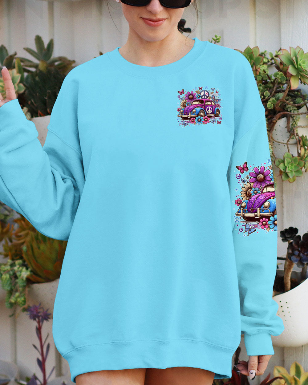 Im Just an Old Hippie You Know Peace _26 Love Retro Hippie Car Flower AOP Shirts _8_ ZG7mB