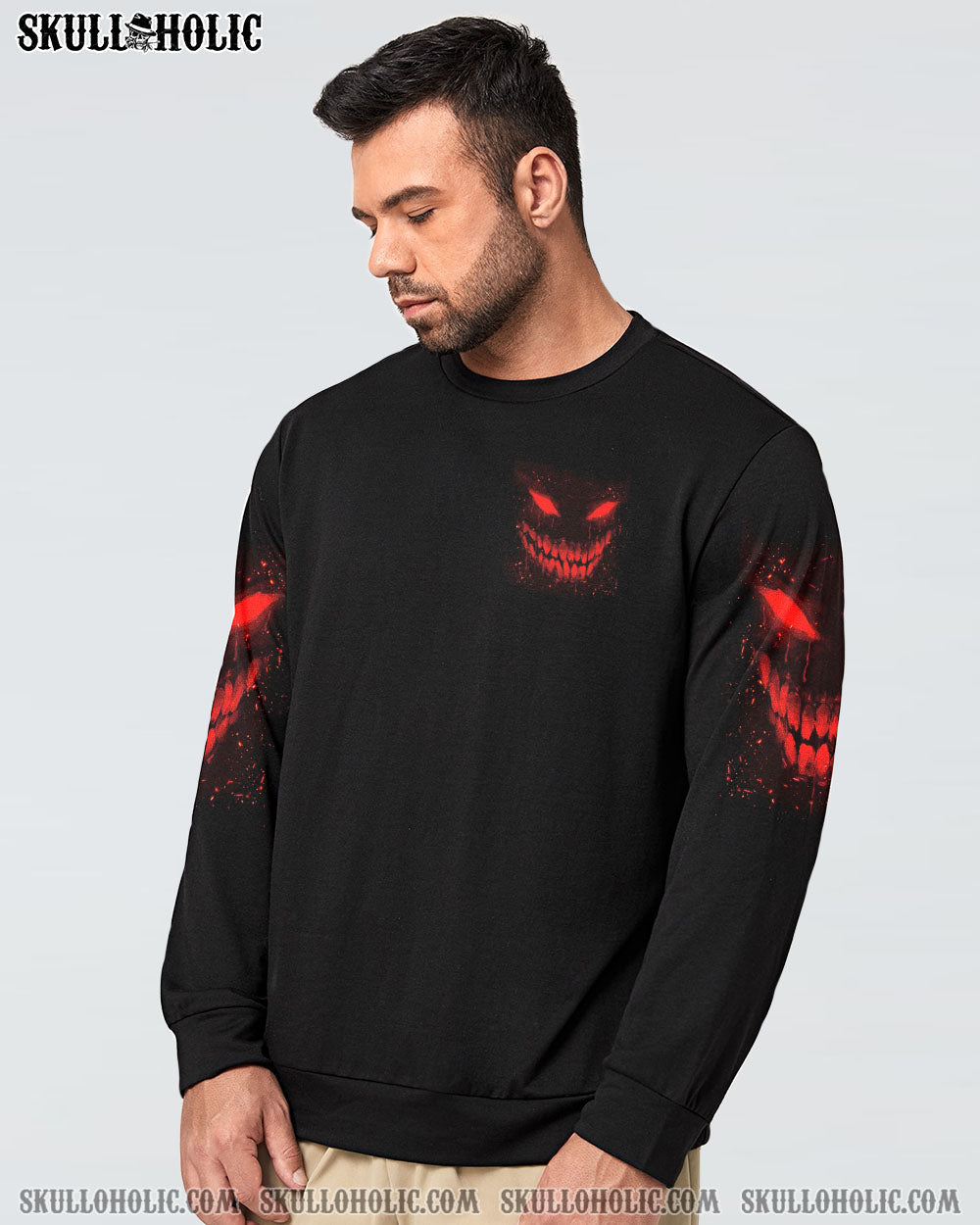 Im Never Alone My Demons Are With Me 247 Dark Red Skull Gothic Horro AOP Shirts _11_ 6LCK4