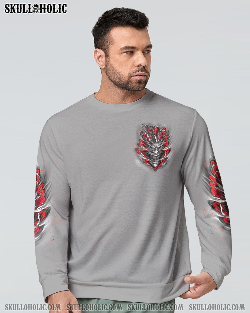 Im Never Alone My Demons Are With Me 247 Skull Dark Gothic Graphic AOP Shirts _11_ RQ6Qy