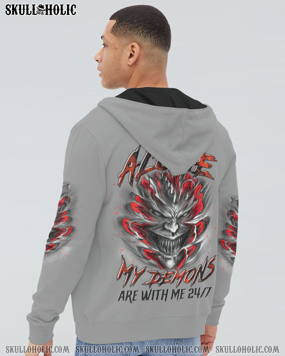 Im Never Alone My Demons Are With Me 247 Skull Dark Gothic Graphic AOP Shirts _14_ EuSsa